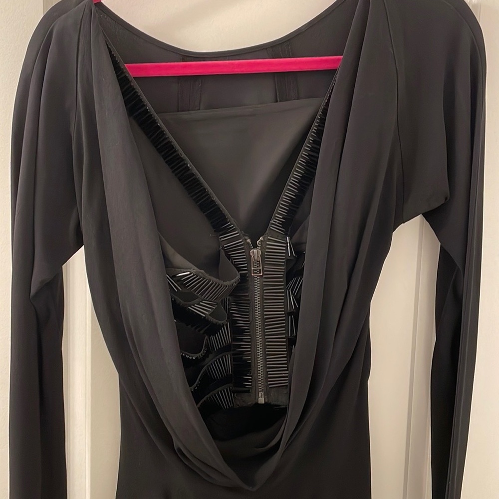 BCBGMAXAZARIA, black floor length dress, size 6